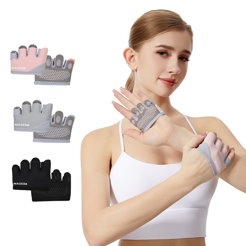 Pilates Yoga Fitness - Paar fitnesshandschoenen zonder vingers: anti-blaar sport