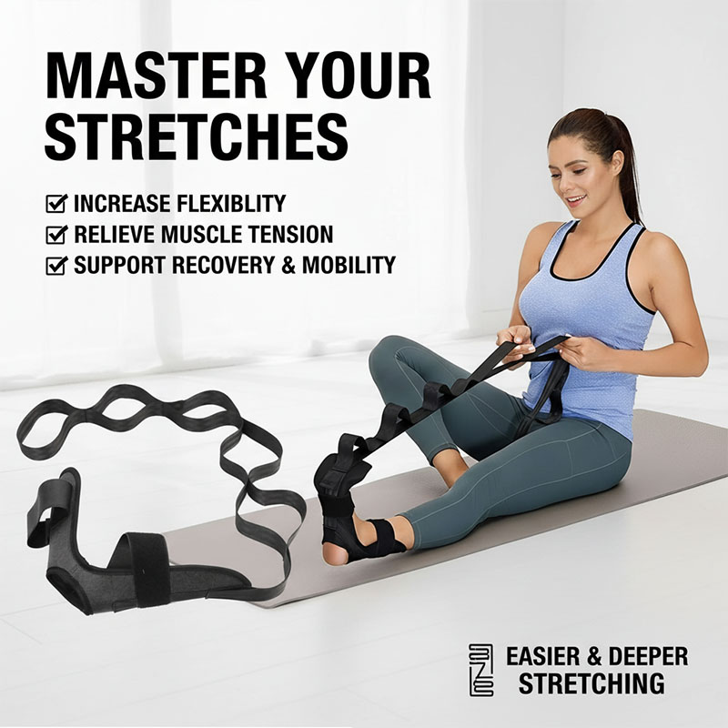 Pilates Ankle Strap - Yoga Beenstretchband Gesegmenteerde stretchband Pilates Revalidatietraining