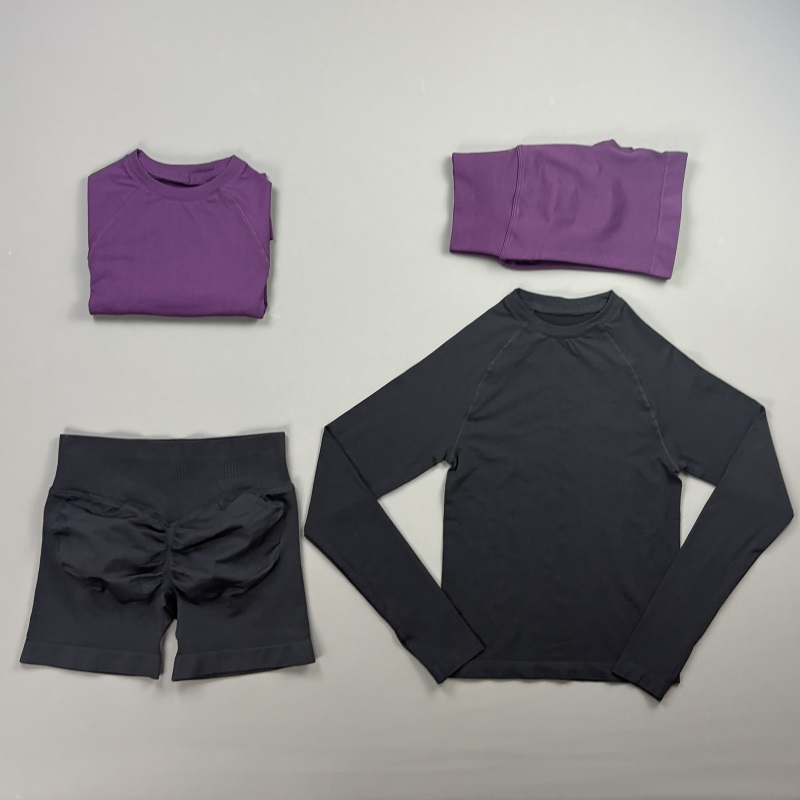 Pilates Yoga Clothes - 2-delige gymset dames raglan longsleeve crew
