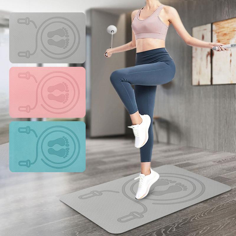 Pilates Yoga Home Workout - 6mm Springtouwmat TPE Materiaal Anti-Stoot Anti-Geluid