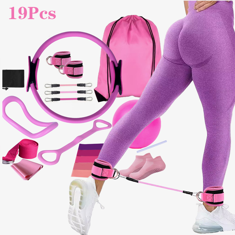 Pilates Ankle Strap - Yoga Pilates Cirkel 19-delige set Fitness