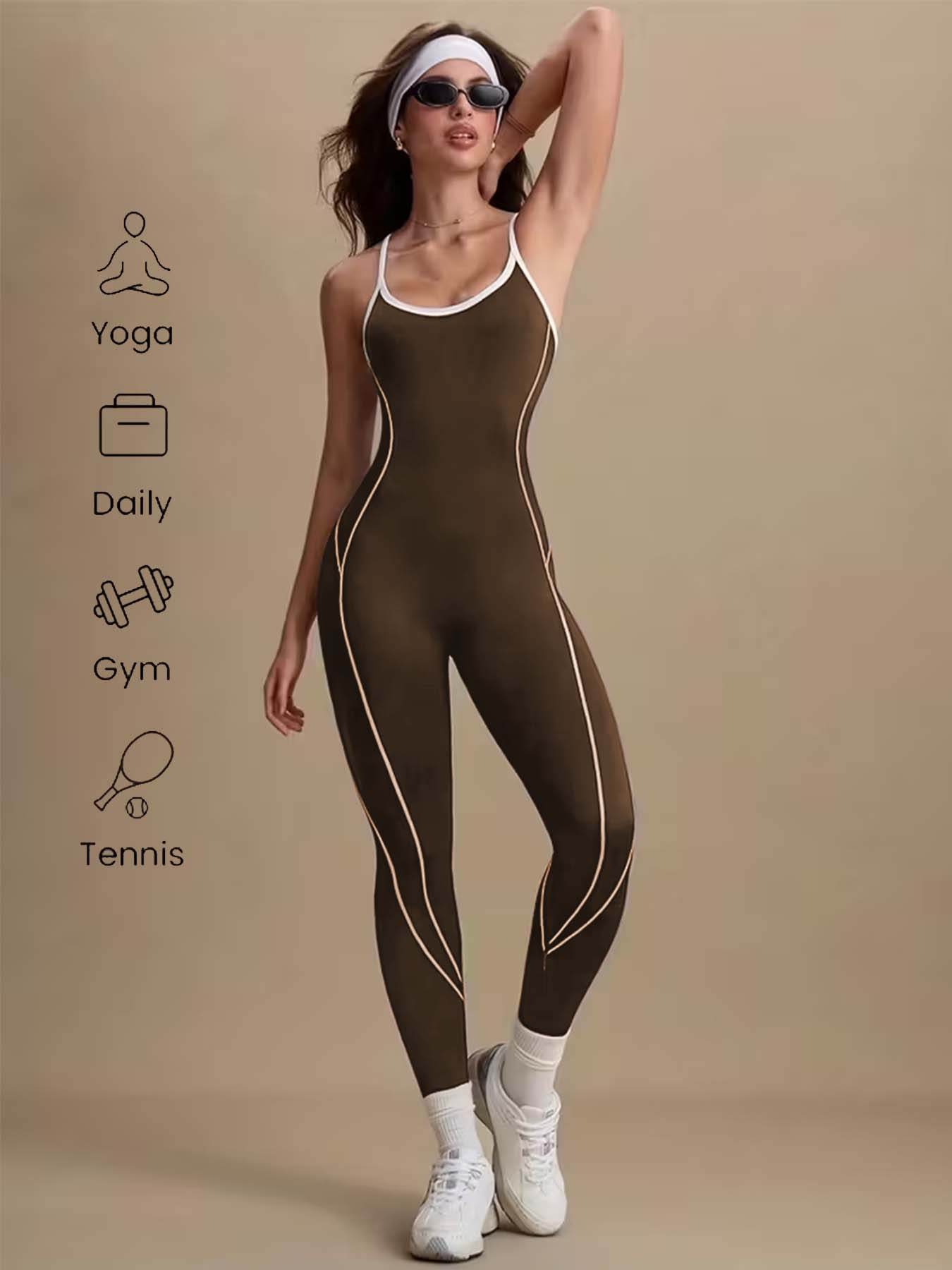 Bruine yogajumpers voor dames  - Pilates Ankle Strap recensie en prijs